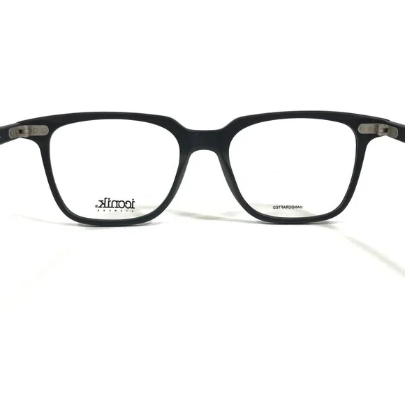 Iconik Eyeglasses Frames Liam C02 Matte Navy Blue Square Horn Rim 52-19-148 - Picture 7 of 10